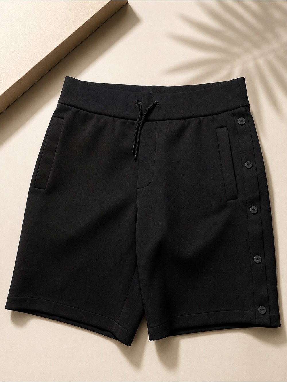 Emporio Armani Black Bermuda Shorts Logo Waist Snap Button Size M NWT